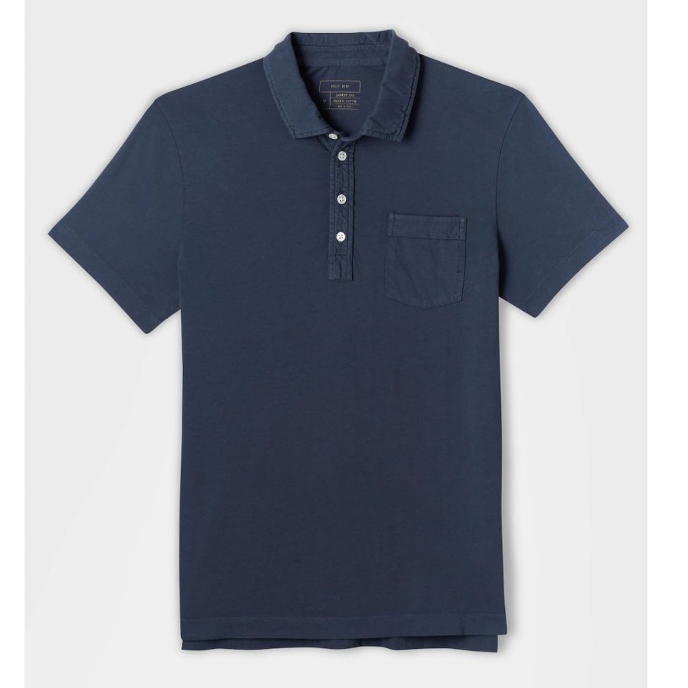 Billy Reid Pensacola Short Sleeve Polo (Navy/Large)